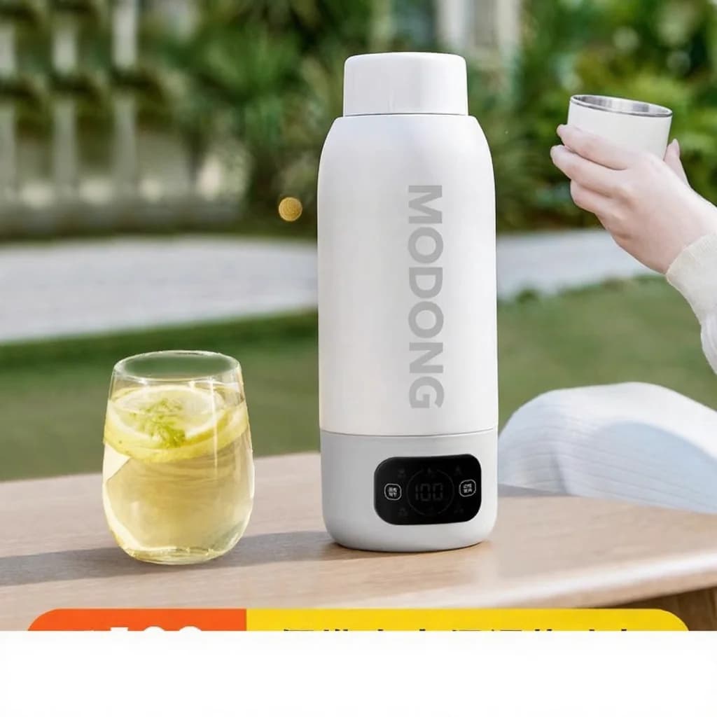 แก้วกาต้มน้ำไฟฟ้าแบบพกพา 600ml ซับในสเตนเลส 316