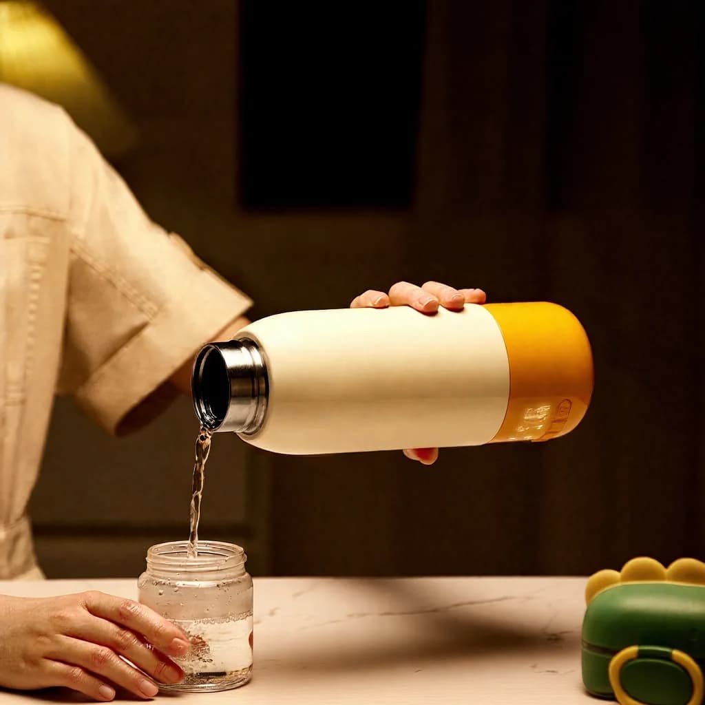 แก้วอุ่นไฟฟ้าพกพา พร้อมควบคุมอุณหภูมิ