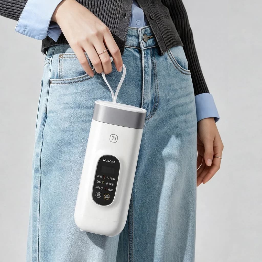 แก้วทำความร้อนไฟฟ้าไทเทเนียม สำหรับเดินทาง 650ml 220V