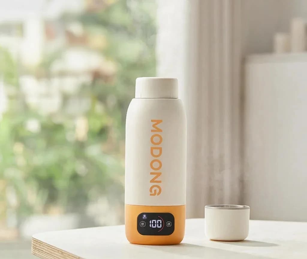แก้วน้ำไฟฟ้าอุ่นร้อนแบบพกพา 600ml ซับใน 316 แบบสุญญากาศเก็บความร้อน