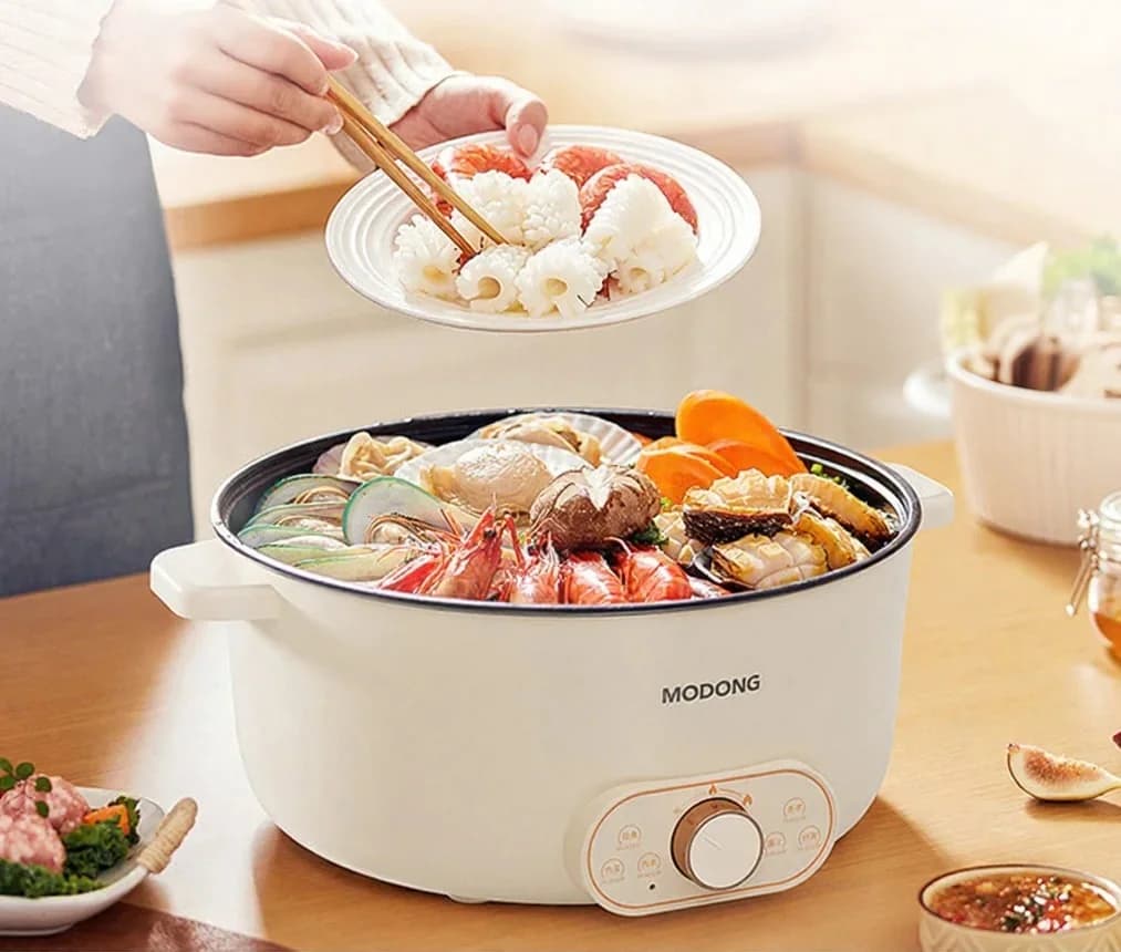 หม้อหุงต้มไฟฟ้าพร้อมซึ้งนึ่ง 7L หรือ 8L, 220V