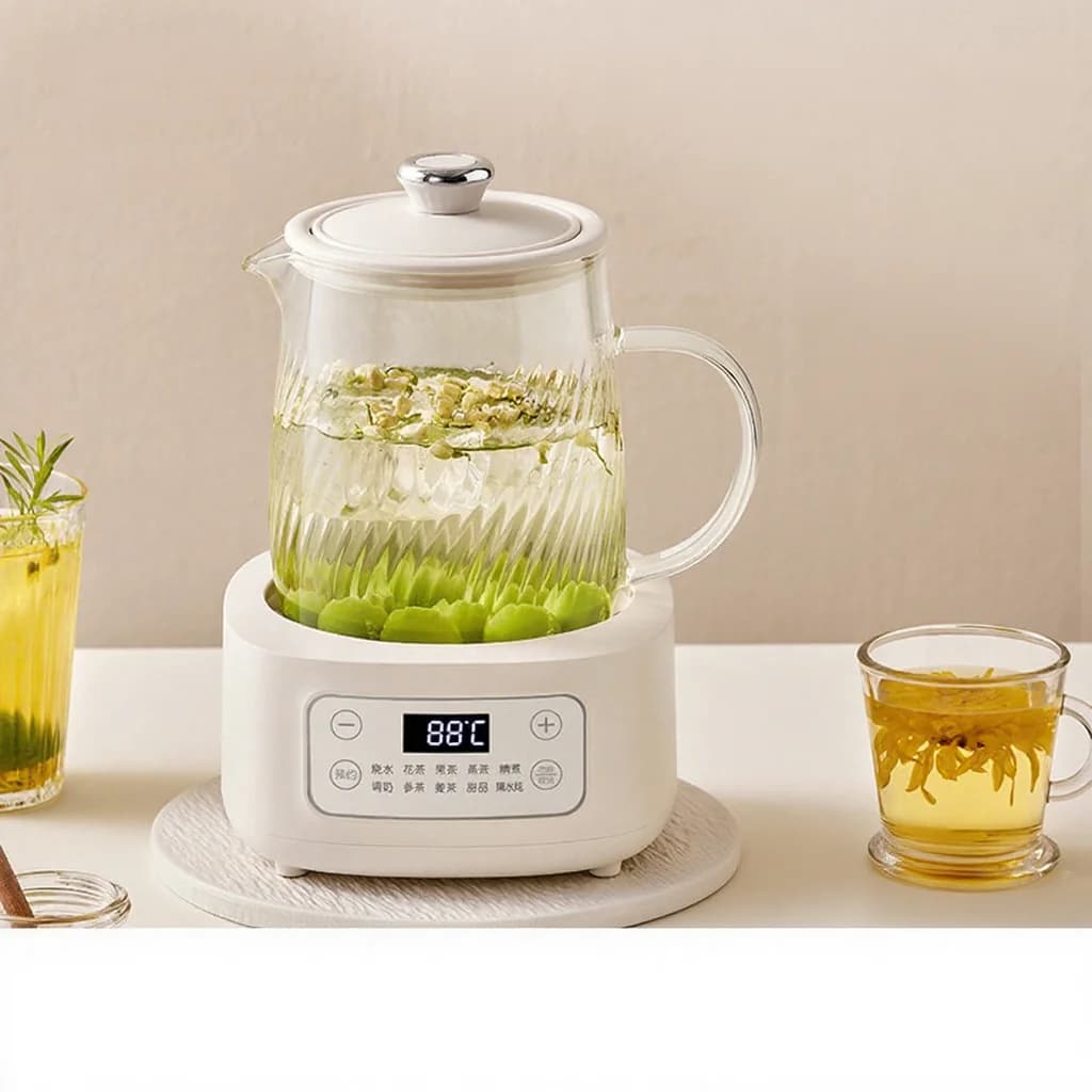 หม้อต้มสมุนไพรไฟฟ้าแบบแก้ว 1-1.5L ระบบสัมผัส สำหรับชงชา