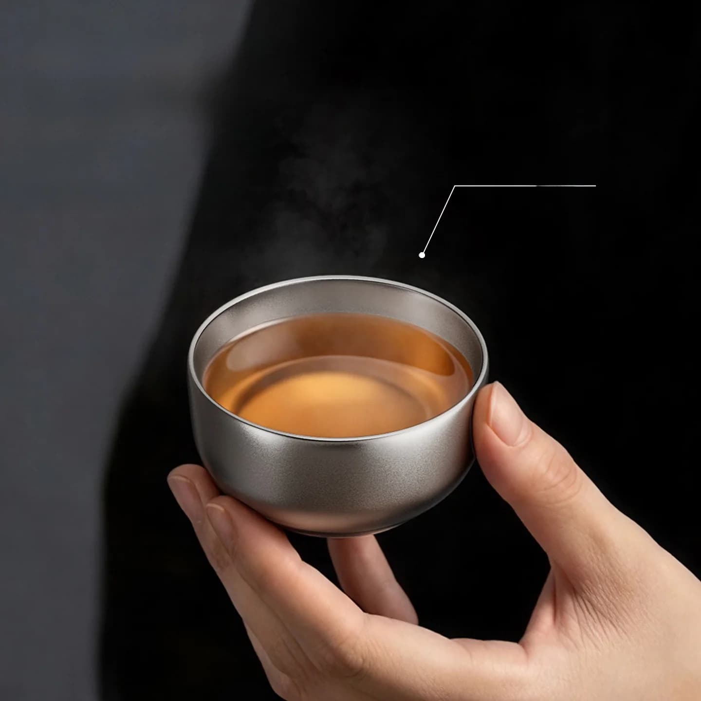 ชุดถ้วยชา Gongfu ไทเทเนียมแท้ 55ml ทำมือ ผิวเรียบ