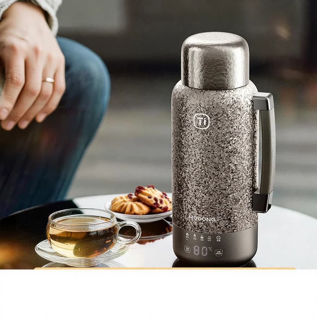 แก้วอุ่นไฟฟ้าไทเทเนียมแท้ พร้อมฉนวน 1200ml