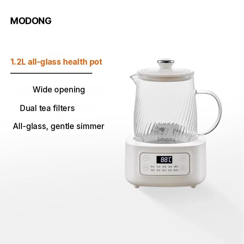 หม้อต้มไฟฟ้าแก้ว 1-1.5L ควบคุมแบบสัมผัส สำหรับชงชา