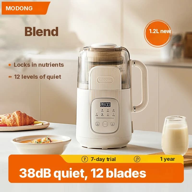 เครื่องปั่นอุ่นร้อน 1.2L พร้อมระบบสัมผัส ตัวเครื่องแก้ว