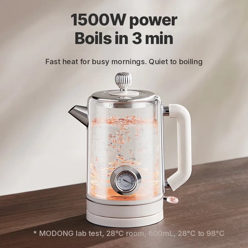 กาต้มน้ำไฟฟ้าพร้อมตัดไฟอัตโนมัติและรักษาความอุ่น 1.8L