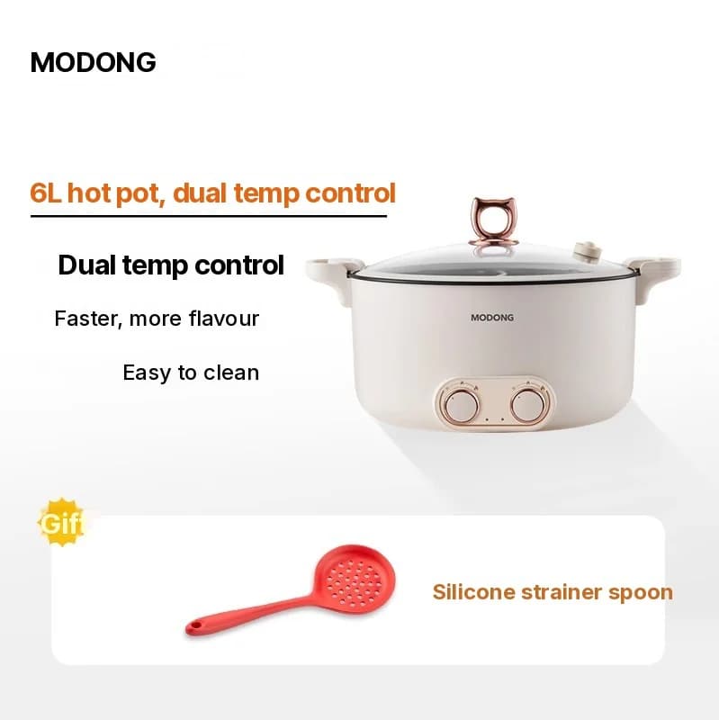 หม้อสุกี้ไฟฟ้าแบบมีช่องแบ่ง 6L-8L, 220V, 5-6 คน