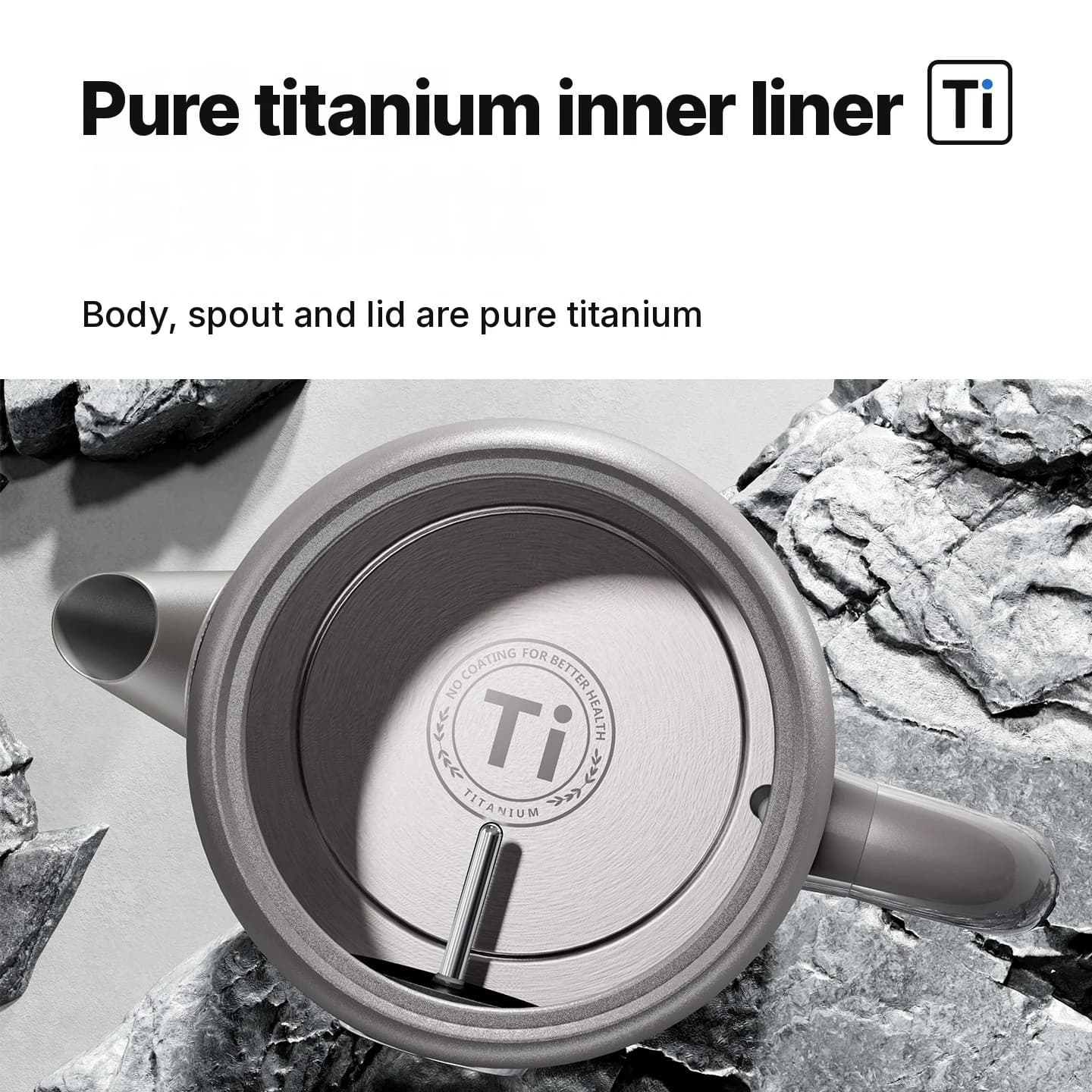 กาต้มน้ำไฟฟ้าไทเทเนียมแท้ 1.8L พร้อมหน้าจอแสดงอุณหภูมิ