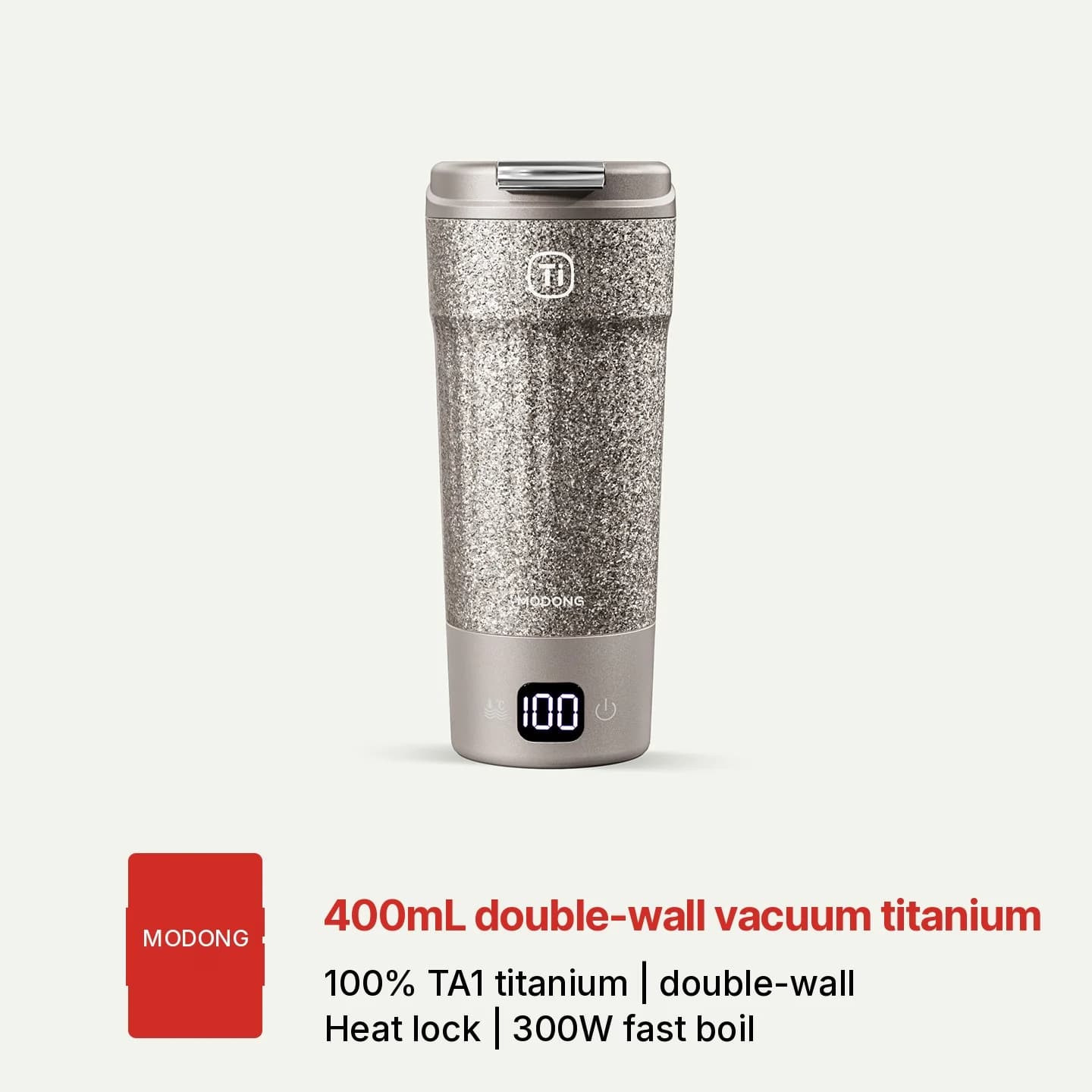 แก้วเดินทางไฟฟ้าไทเทเนียม 400ml พร้อมแสดงอุณหภูมิ