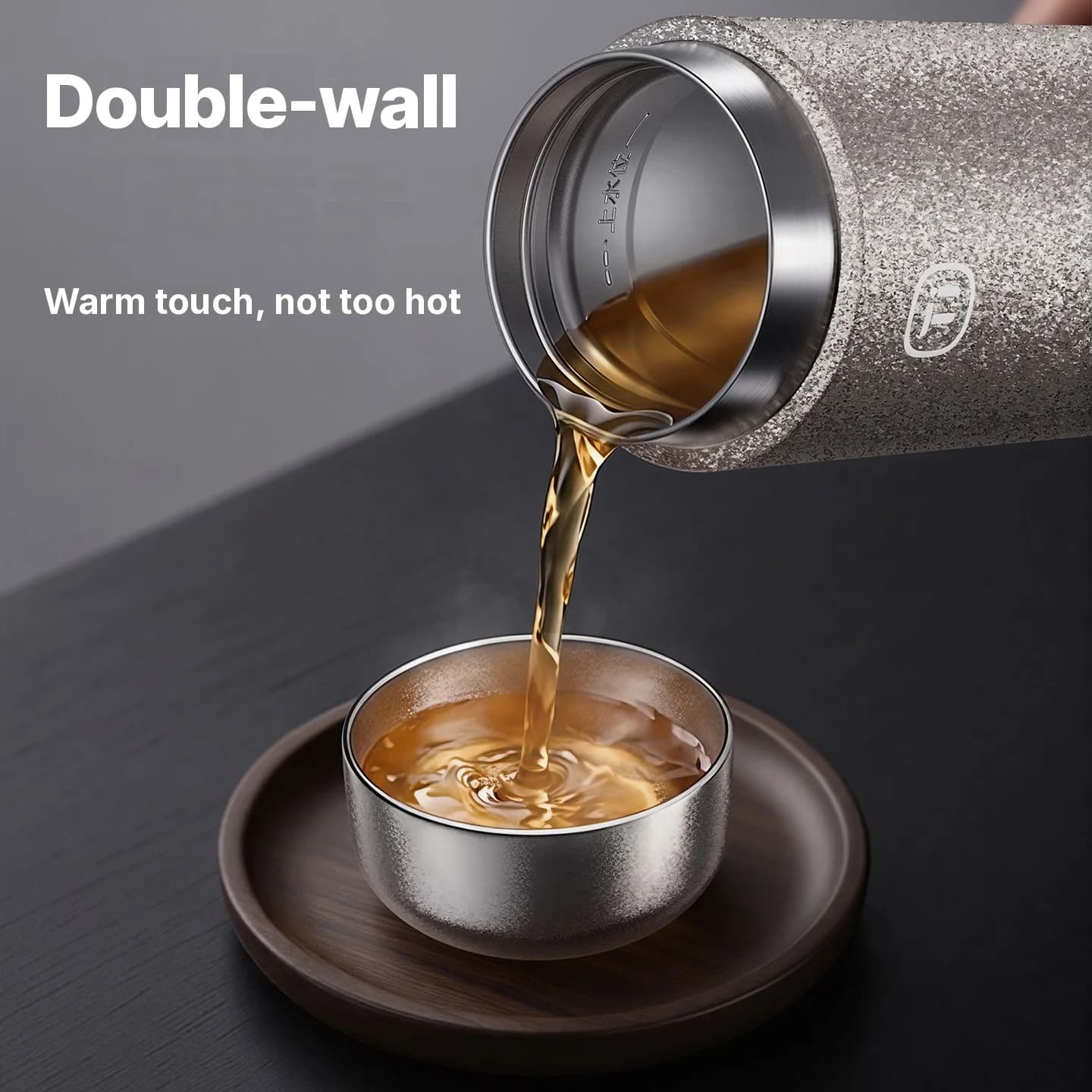 ชุดถ้วยชา Gongfu ไทเทเนียมแท้ 55ml ทำมือ ผิวเรียบ