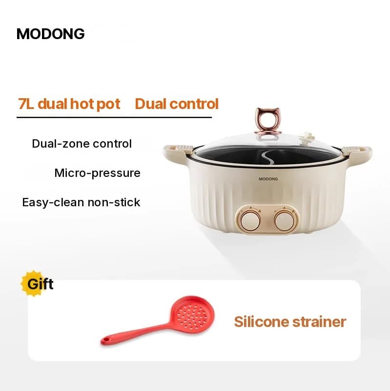หม้อสุกี้ไฟฟ้าแบบมีช่องแบ่ง 6L-8L, 220V, 5-6 คน