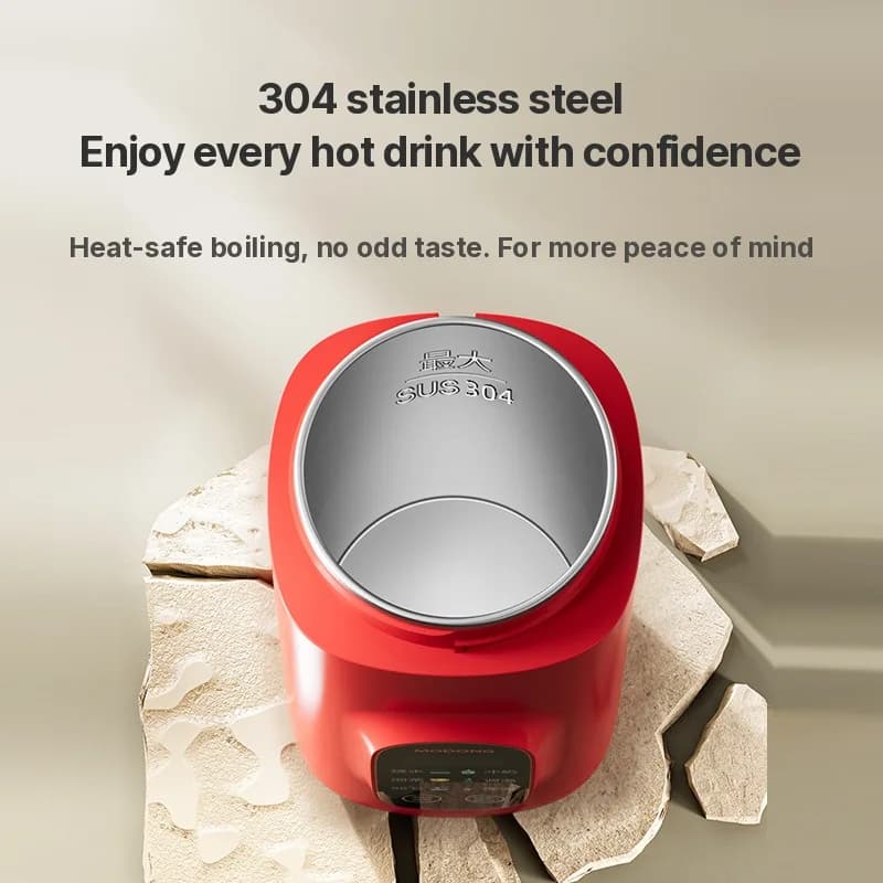 แก้วน้ำร้อนไฟฟ้าแบบพกพา 650ml ซับใน 304 220V