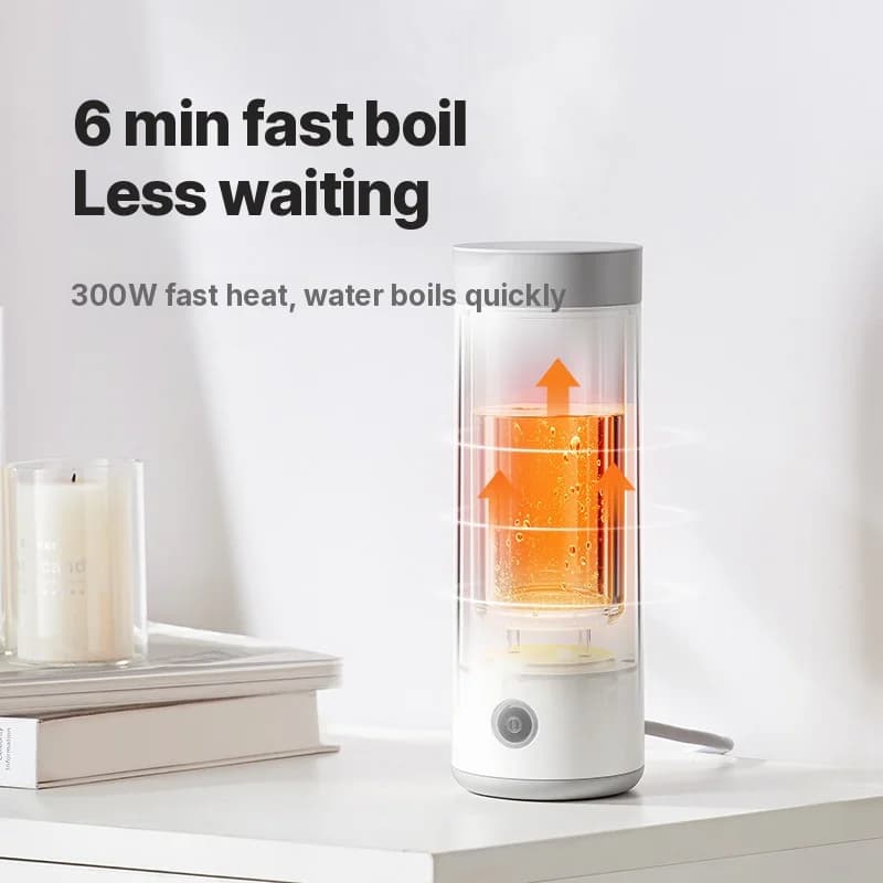 แก้วน้ำไฟฟ้าพกพา สแตนเลส 304 ความจุ 300ml 220V
