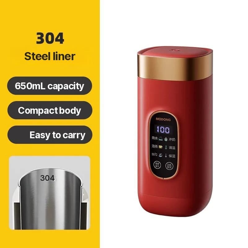 แก้วน้ำร้อนไฟฟ้าแบบพกพา 650ml ไส้ 304 220V