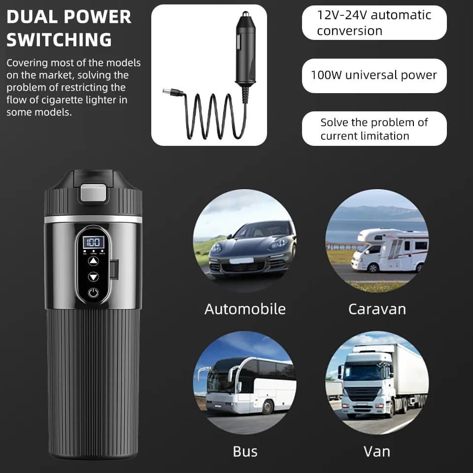 แก้วให้ความร้อนไฟฟ้า 500ml 12V/24V