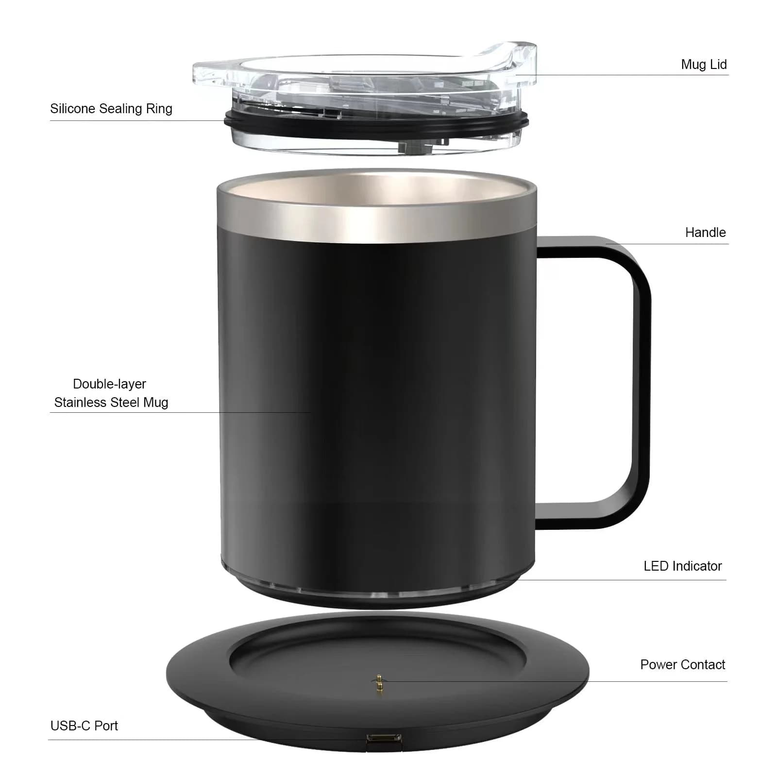 แก้วกาแฟอุ่นร้อน USB 12oz