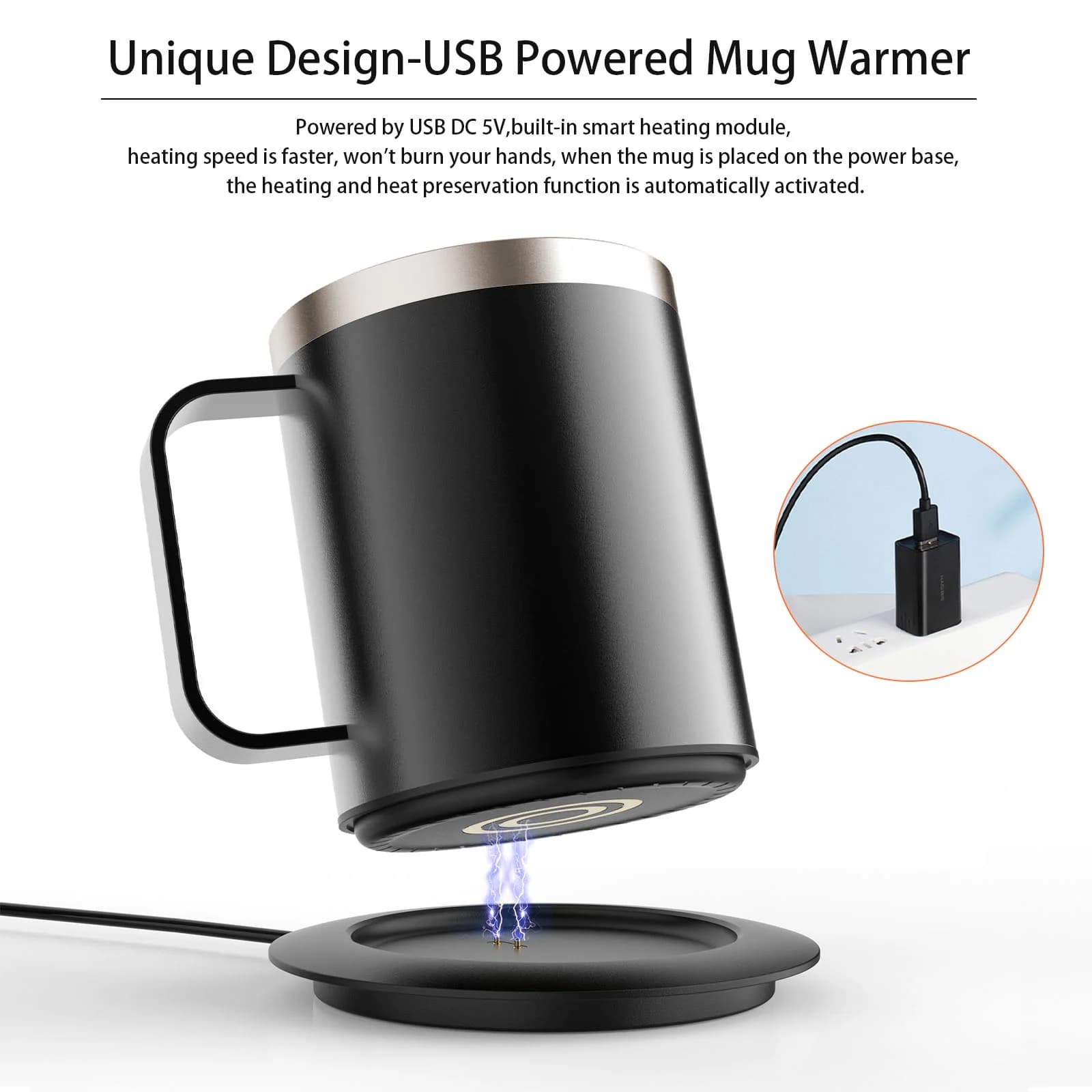 แก้วกาแฟอุ่นร้อน USB 12oz